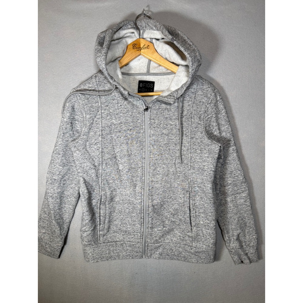 FIGS Women's S Heather Gray Full Zip Fleece Hoodie Sweatshirt Nurse Medical EUC
